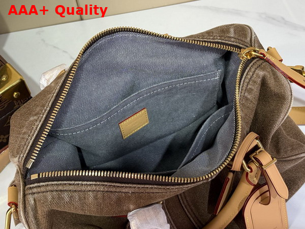 Louis Vuitton Speedy 30 Bandouliere Coffee Bean Brown Denim M29170 Replica