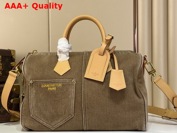 Louis Vuitton Speedy 30 Bandouliere Coffee Bean Brown Denim M29170 Replica