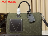 Louis Vuitton Speedy 30 Bandouliere Khaki Green Monogram Surplus Jacquard M29831 Replica
