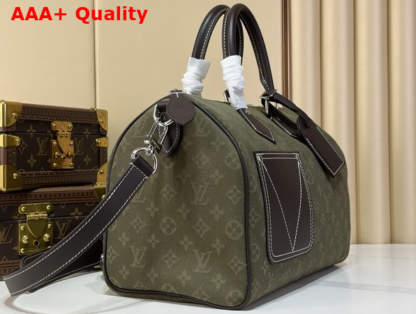 Louis Vuitton Speedy 30 Bandouliere Khaki Green Monogram Surplus Jacquard M29831 Replica
