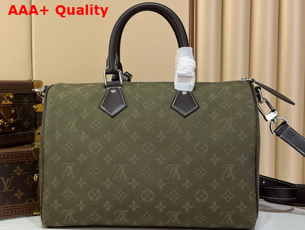 Louis Vuitton Speedy 30 Bandouliere Khaki Green Monogram Surplus Jacquard M29831 Replica