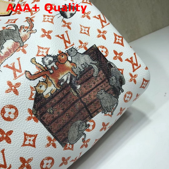 Louis Vuitton Speedy 30 Bandouliere White and Orange Transformed Monogram Canvas Replica
