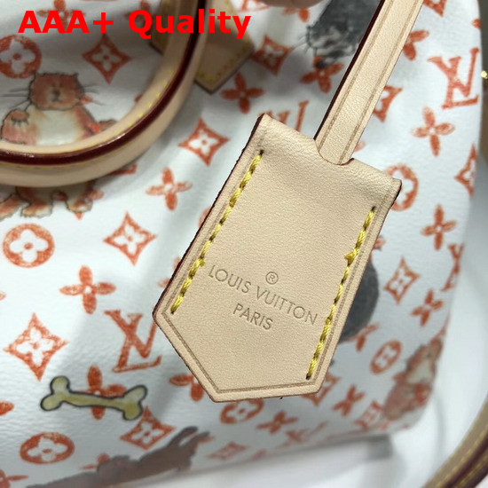 Louis Vuitton Speedy 30 Bandouliere White and Orange Transformed Monogram Canvas Replica