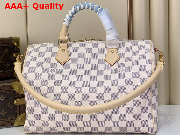 Louis Vuitton Speedy 30 Soft Damier Azur Canvas Braided Handles N40908 Replica