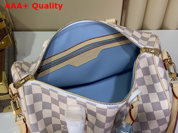 Louis Vuitton Speedy 30 Soft Damier Azur Canvas Braided Handles N40908 Replica