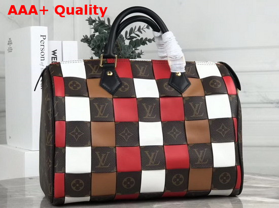 Louis Vuitton Speedy 30 in Monogram Canvas Woven with Colored Leather Replica
