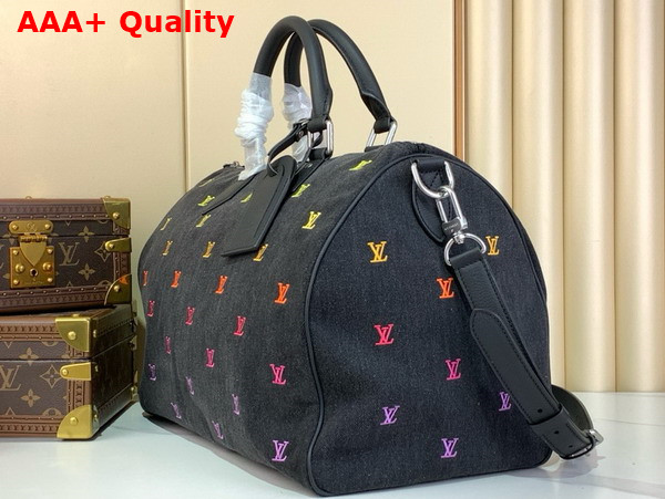 Louis Vuitton Speedy 40 Bandouliere Gradient Orange LV Blason Denim M14136 Replica