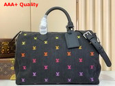 Louis Vuitton Speedy 40 Bandouliere Gradient Orange LV Blason Denim M14136 Replica