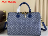 Louis Vuitton Speedy Bandouliere 30 in Blue Monogram Jacquard Denim Replica