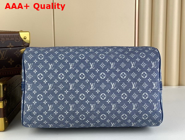 Louis Vuitton Speedy Bandouliere 30 in Blue Monogram Jacquard Denim Replica