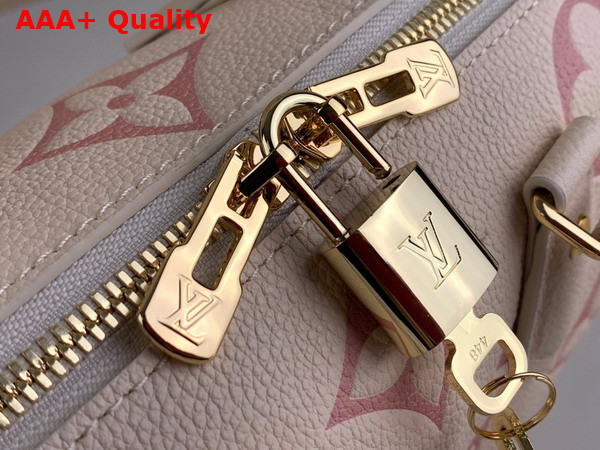 Louis Vuitton Speedy Bandouliere 20 Bicolor Monogram Empreinte Leather Creme Beige and Rose Trianon Pink M46397 Replica