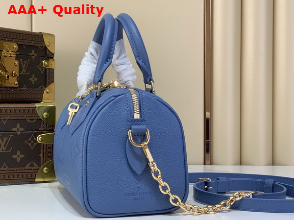 Louis Vuitton Speedy Bandouliere 20 Blue Jean Monogram Empreinte Leather M28316 Replica