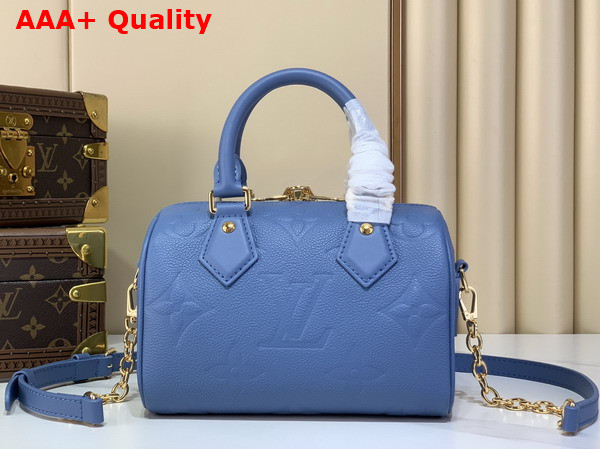 Louis Vuitton Speedy Bandouliere 20 Blue Jean Monogram Empreinte Leather M28316 Replica