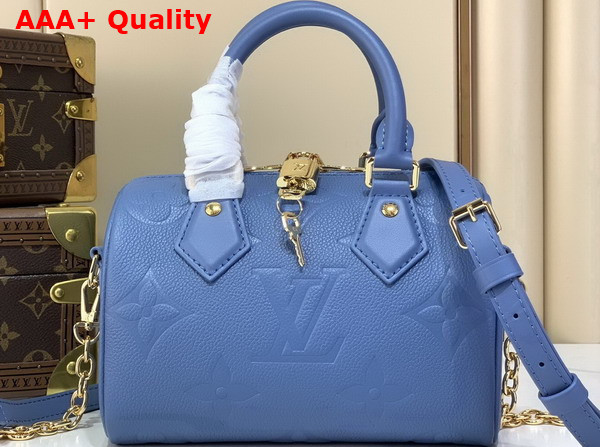Louis Vuitton Speedy Bandouliere 20 Blue Jean Monogram Empreinte Leather M28316 Replica
