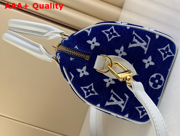 Louis Vuitton Speedy Bandouliere 20 Blue Monogram Jacquard Velvet M20751 Replica