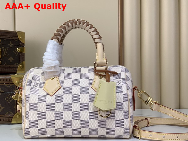 Louis Vuitton Speedy Bandouliere 20 Damier Azur Canvas with Braided Handles N40950 Replica