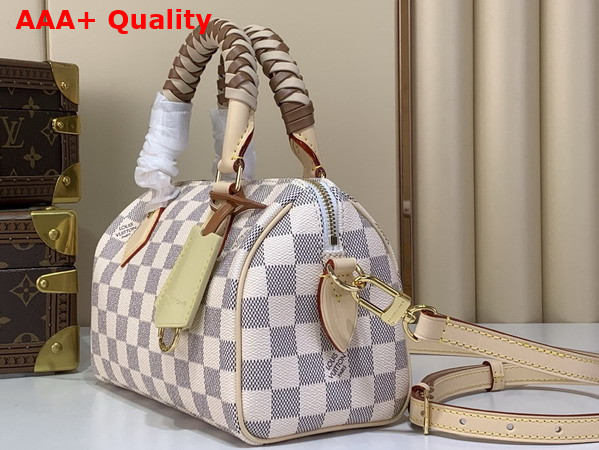 Louis Vuitton Speedy Bandouliere 20 Damier Azur Canvas with Braided Handles N40950 Replica