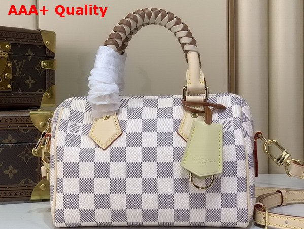 Louis Vuitton Speedy Bandouliere 20 Damier Azur Canvas with Braided Handles N40950 Replica