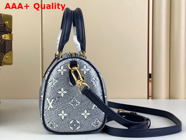 Louis Vuitton Speedy Bandouliere 20 Handbag Blue Monoglam Coated Canvas M23069 Replica