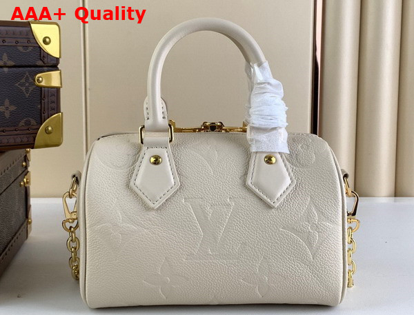 Louis Vuitton Speedy Bandouliere 20 Handbag in Beige Monogram Empreinte Leather Replica