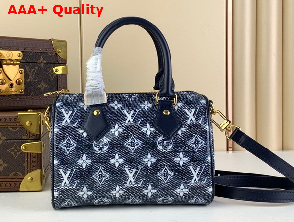 Louis Vuitton Speedy Bandouliere 20 Handbag in Blue Monoglam Coated Canvas M23069 Replica