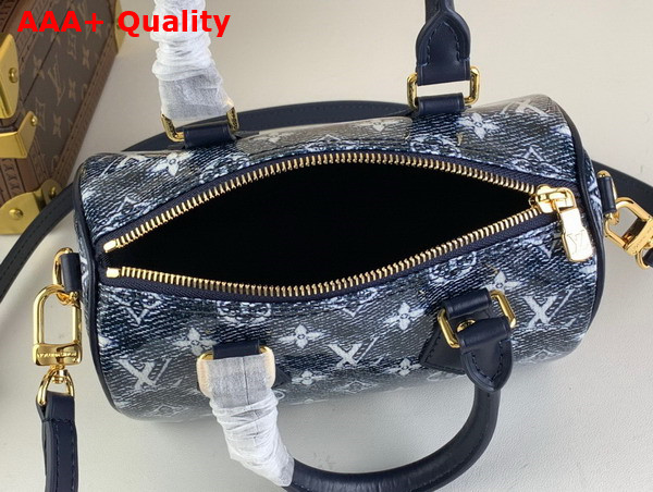 Louis Vuitton Speedy Bandouliere 20 Handbag in Blue Monoglam Coated Canvas M23069 Replica