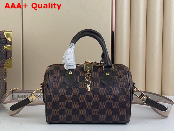 Louis Vuitton Speedy Bandouliere 20 Handbag in Damier Ebene Coated Canvas Replica