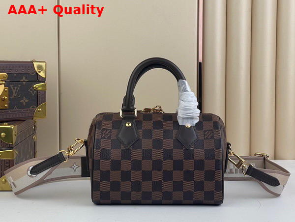 Louis Vuitton Speedy Bandouliere 20 Handbag in Damier Ebene Coated Canvas Replica