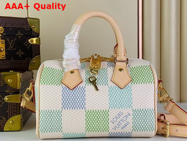 Louis Vuitton Speedy Bandouliere 20 Handbag in Pistachio Damier Giant Coated Canvas N40515 Replica