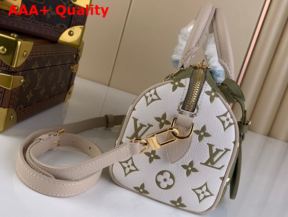 Louis Vuitton Speedy Bandouliere 20 Kaki Beige Monogram Empreinte Leather M46118 Replica