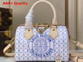 Louis Vuitton Speedy Bandouliere 20 LV Stamp Blue Coated Canvas M28668 Replica