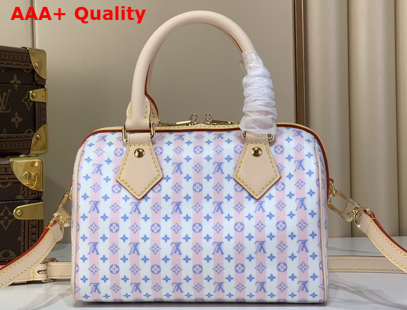 Louis Vuitton Speedy Bandouliere 20 LV Stamp Blue Coated Canvas M28668 Replica