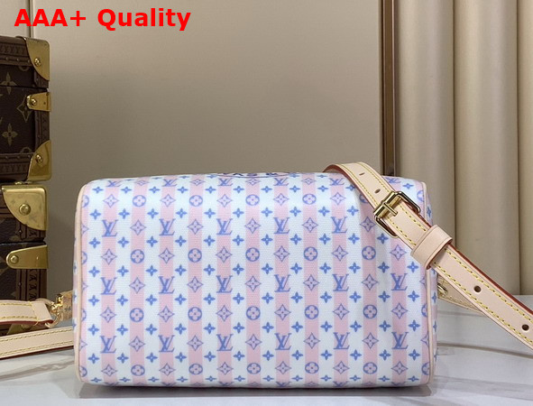 Louis Vuitton Speedy Bandouliere 20 LV Stamp Blue Coated Canvas M28668 Replica