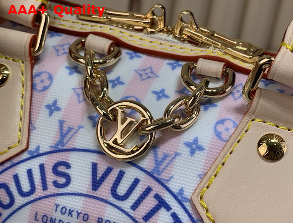 Louis Vuitton Speedy Bandouliere 20 LV Stamp Blue Coated Canvas M28668 Replica