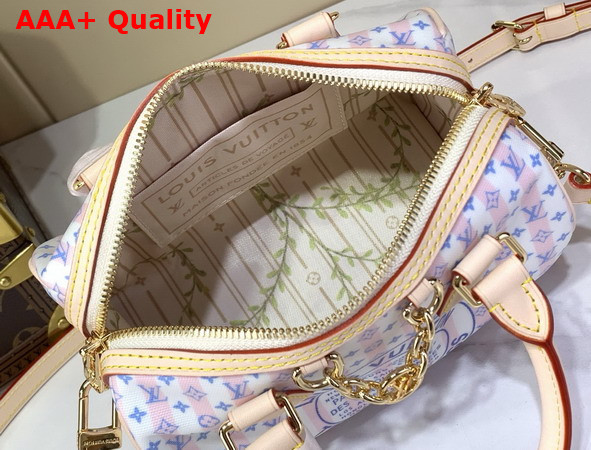 Louis Vuitton Speedy Bandouliere 20 LV Stamp Blue Coated Canvas M28668 Replica
