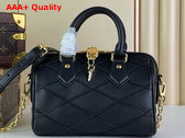 Louis Vuitton Speedy Bandouliere 20 Malletage Pattern Black Lambskin Replica