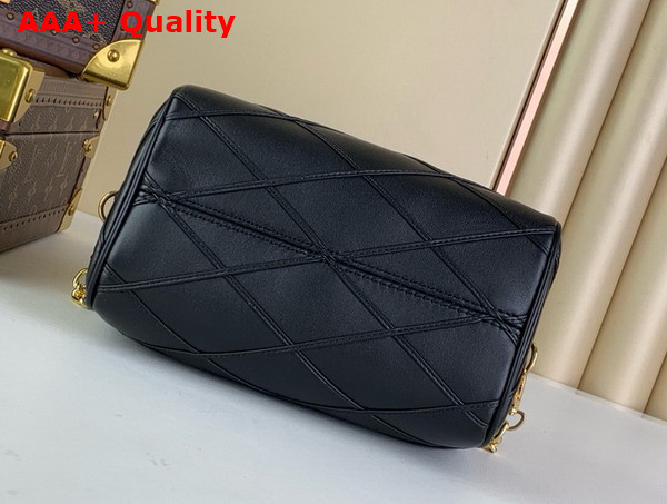 Louis Vuitton Speedy Bandouliere 20 Malletage Pattern Black Lambskin Replica