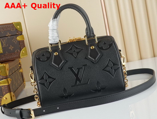 Louis Vuitton Speedy Bandouliere 20 Monogram Empreinte Leather Black M58953 Replica