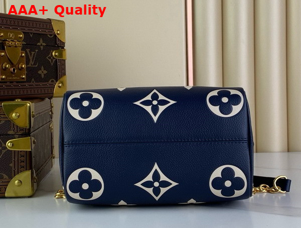 Louis Vuitton Speedy Bandouliere 20 Navy Blue Cream Bicolor Monogram Empreinte Leather M47048 Replica