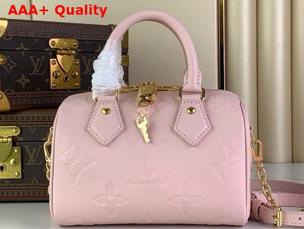 Louis Vuitton Speedy Bandouliere 20 Pink Opale Monogram Empreinte Leather M47136 Replica