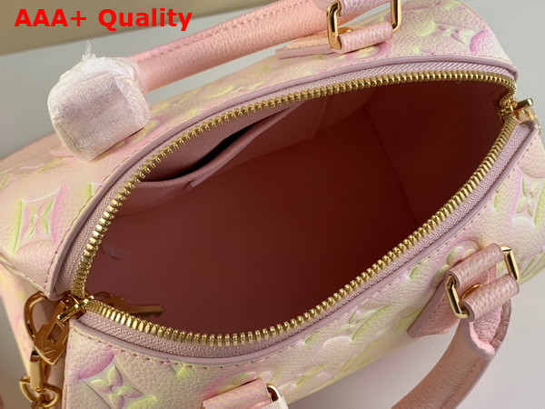 Louis Vuitton Speedy Bandouliere 20 Pink Sprayed and Embossed Grained Cowhide Leather Replica