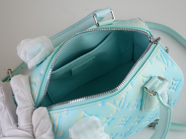 Louis Vuitton Speedy Bandouliere 20 Vert Deau Green Sprayed and Embossed Grained Cowhide Leather M46092 Replica