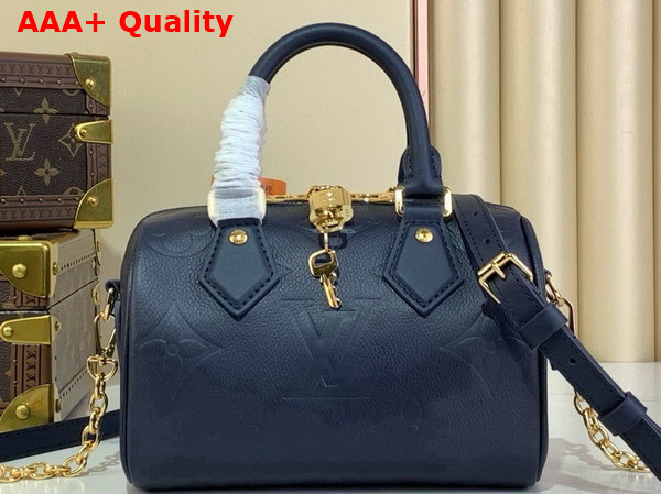 Louis Vuitton Speedy Bandouliere 20 in Navy Blue Monogram Empreinte Leather Replica