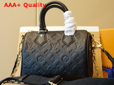 Louis Vuitton Speedy Bandouliere 22 Black Embossed Lambskin Leather M58631 Replica