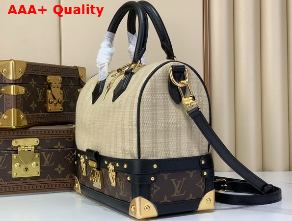 Louis Vuitton Speedy Bandouliere 22 Trunk Collection Beige and Monogram Coated Canvas and Textile M28761 Replica