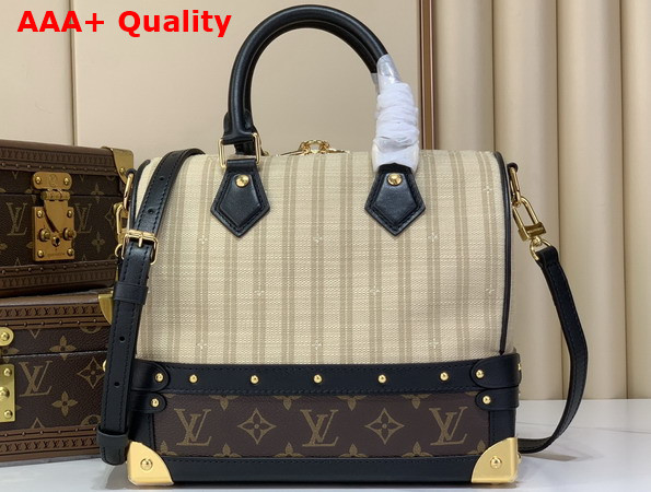 Louis Vuitton Speedy Bandouliere 22 Trunk Collection Beige and Monogram Coated Canvas and Textile M28761 Replica