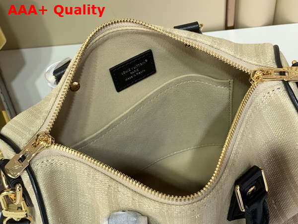Louis Vuitton Speedy Bandouliere 22 Trunk Collection Beige and Monogram Coated Canvas and Textile M28761 Replica