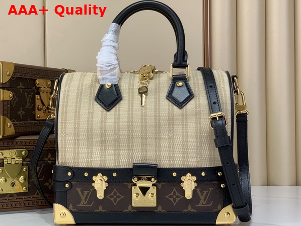 Louis Vuitton Speedy Bandouliere 22 Trunk Collection Beige and Monogram Coated Canvas and Textile M28761 Replica