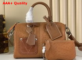 Louis Vuitton Speedy Bandouliere 25 Bag in Natural Ostrich Leather N89119 Replica