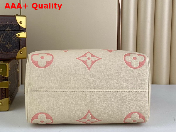 Louis Vuitton Speedy Bandouliere 25 Bicolor Monogram Empreinte Leather Creme Beige and Rose Trianon Pink Replica